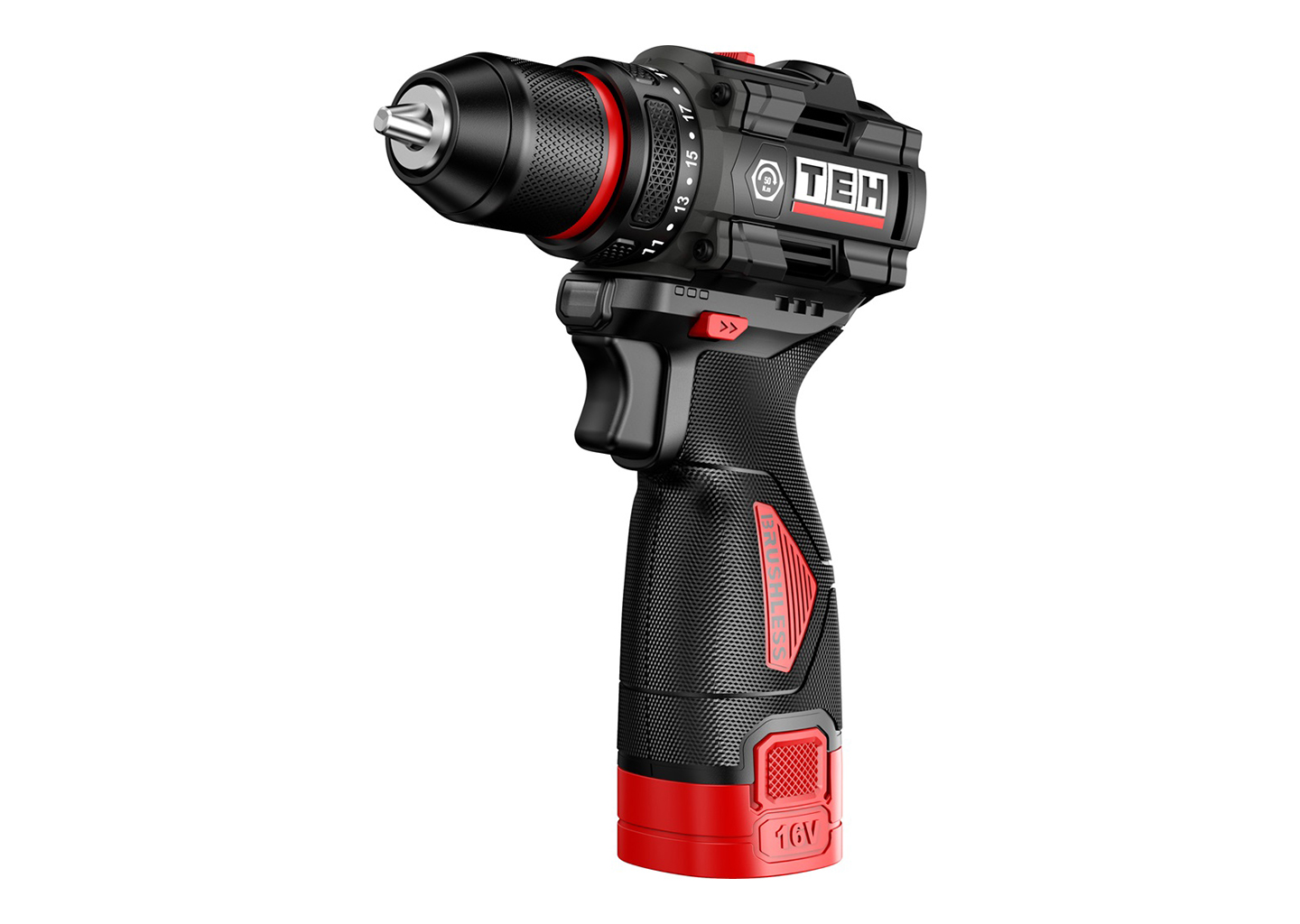 Аккумуляторная дрель-шуруповерт TEH TDBL316 16,8 В с двумя аккумуляторами в кейсе