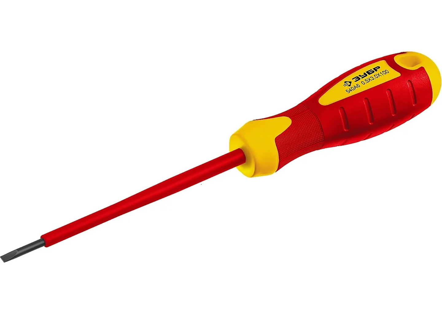 Диэлектрическая отвертка ЗУБР 25261-3.0-075 до 1000В SL 3×100 мм Cr-V