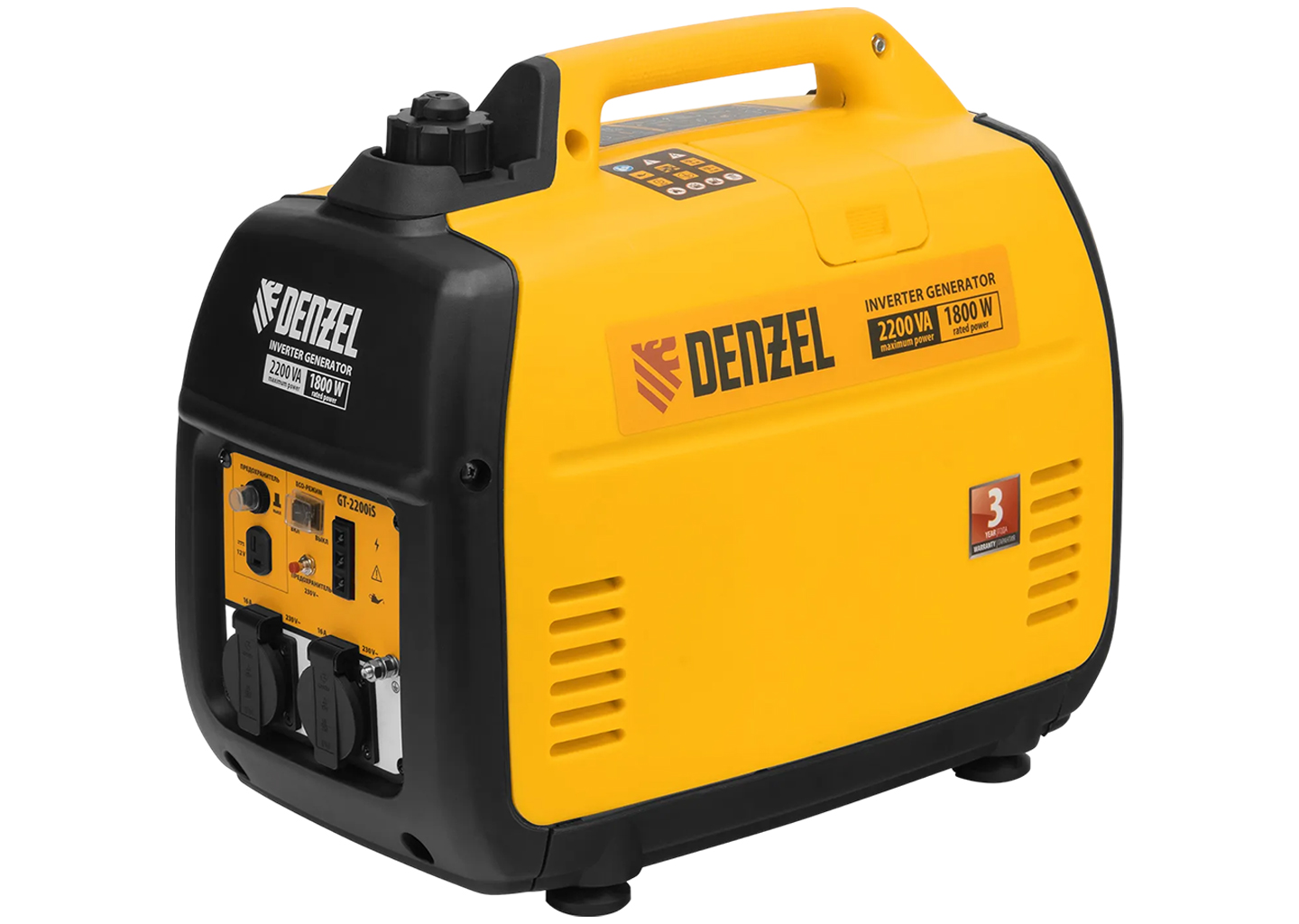 Инверторный генератор DENZEL GT-2200iS 2,2 кВт в закрытом корпусе, ручной старт