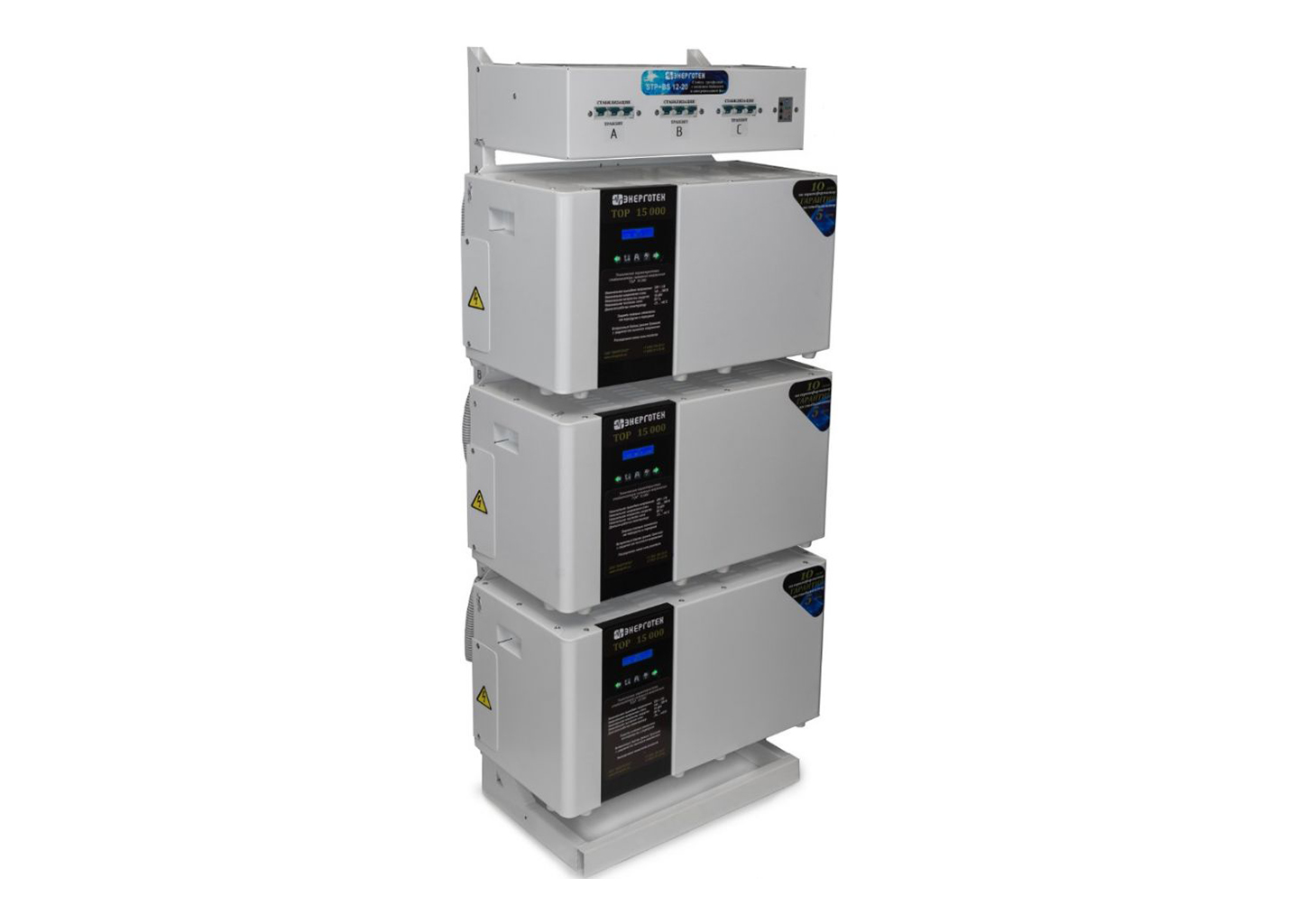 Трехфазный стабилизатор напряжения Энерготех PRIME 15000х3 45 кВА на стойке