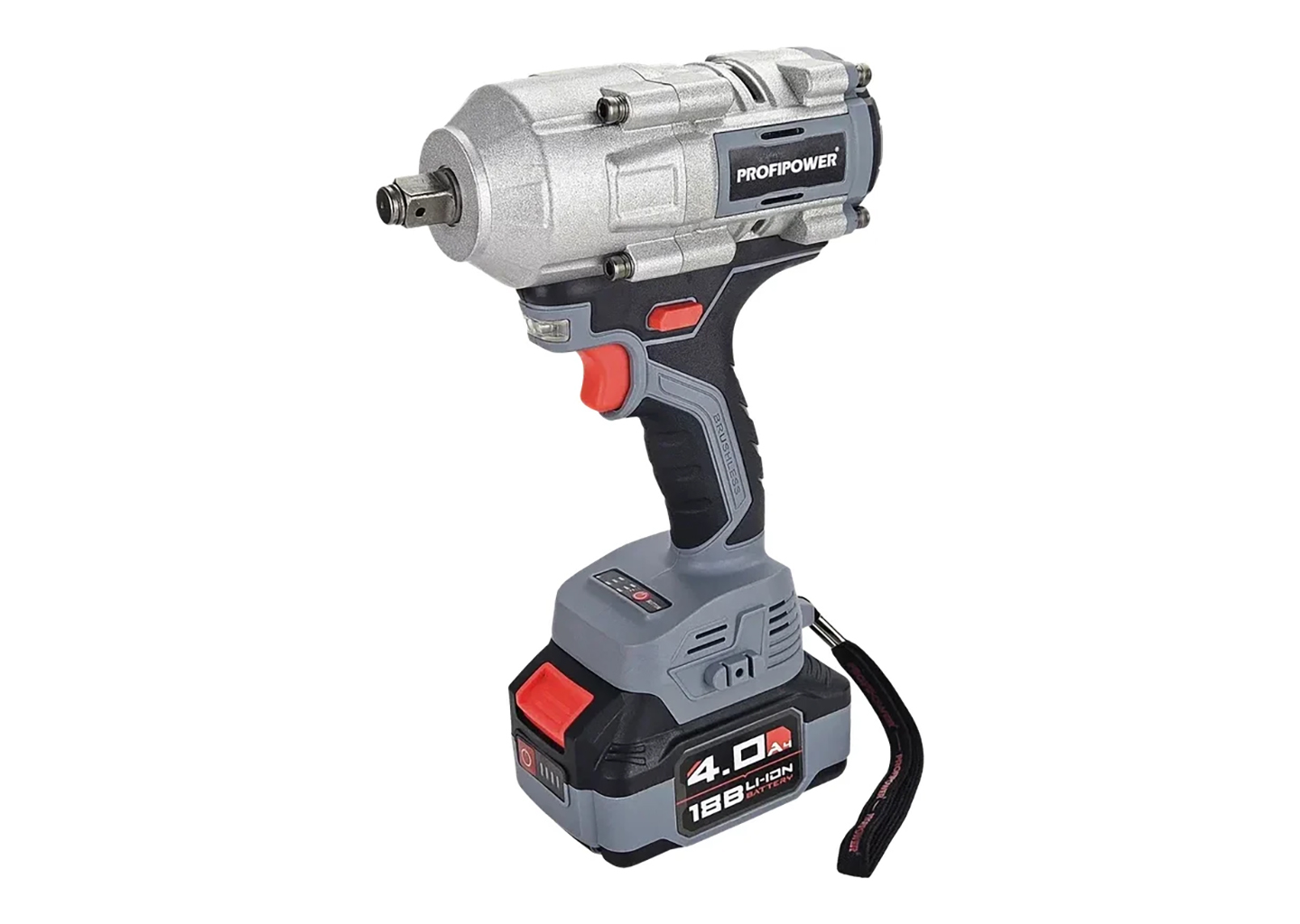 Аккумуляторный гайковерт PROFIPOWER T-900N E0186M1 18В 900Нм, 1/2", бесщеточный