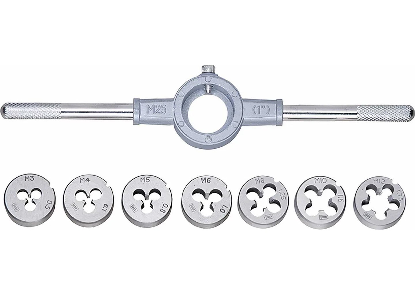 Набор плашек СИБРТЕХ 77309 М3–М12 с держателем