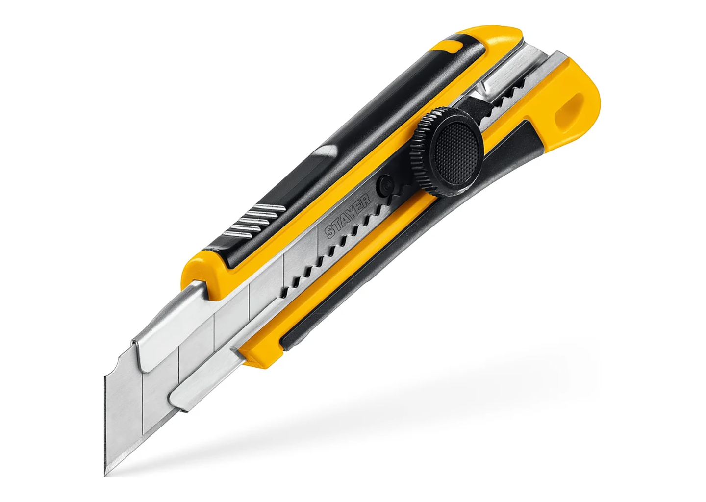 Нож с винтовым фиксатором STAYER HERCULES-25 09147, выдвижное лезвие 25 мм