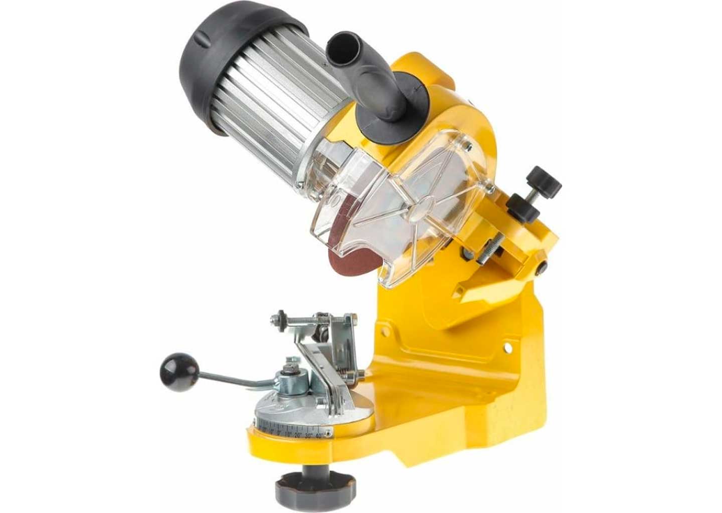 Станок для заточки цепей бензопил Champion с регулировкой угла и защитным кожухом для точной заточки зубьев