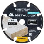 Диск отрезной по дереву METALLICA Optima 193882 76 мм для мини-УШМ