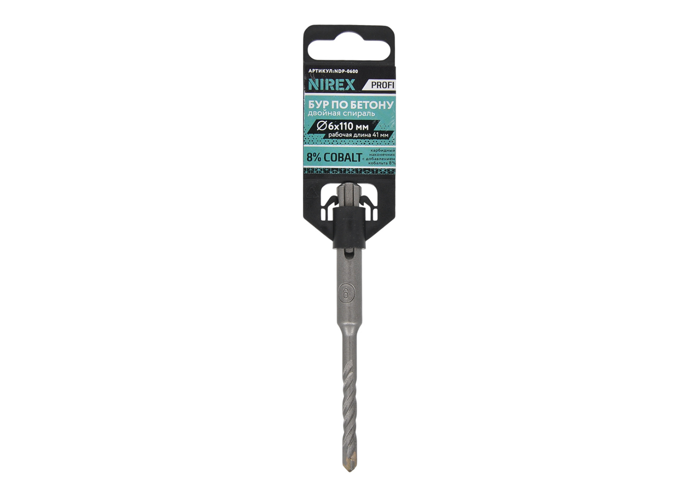 Бур SDS+ NIREX Profi NDP-0600 6×110 мм по бетону, двойная спираль