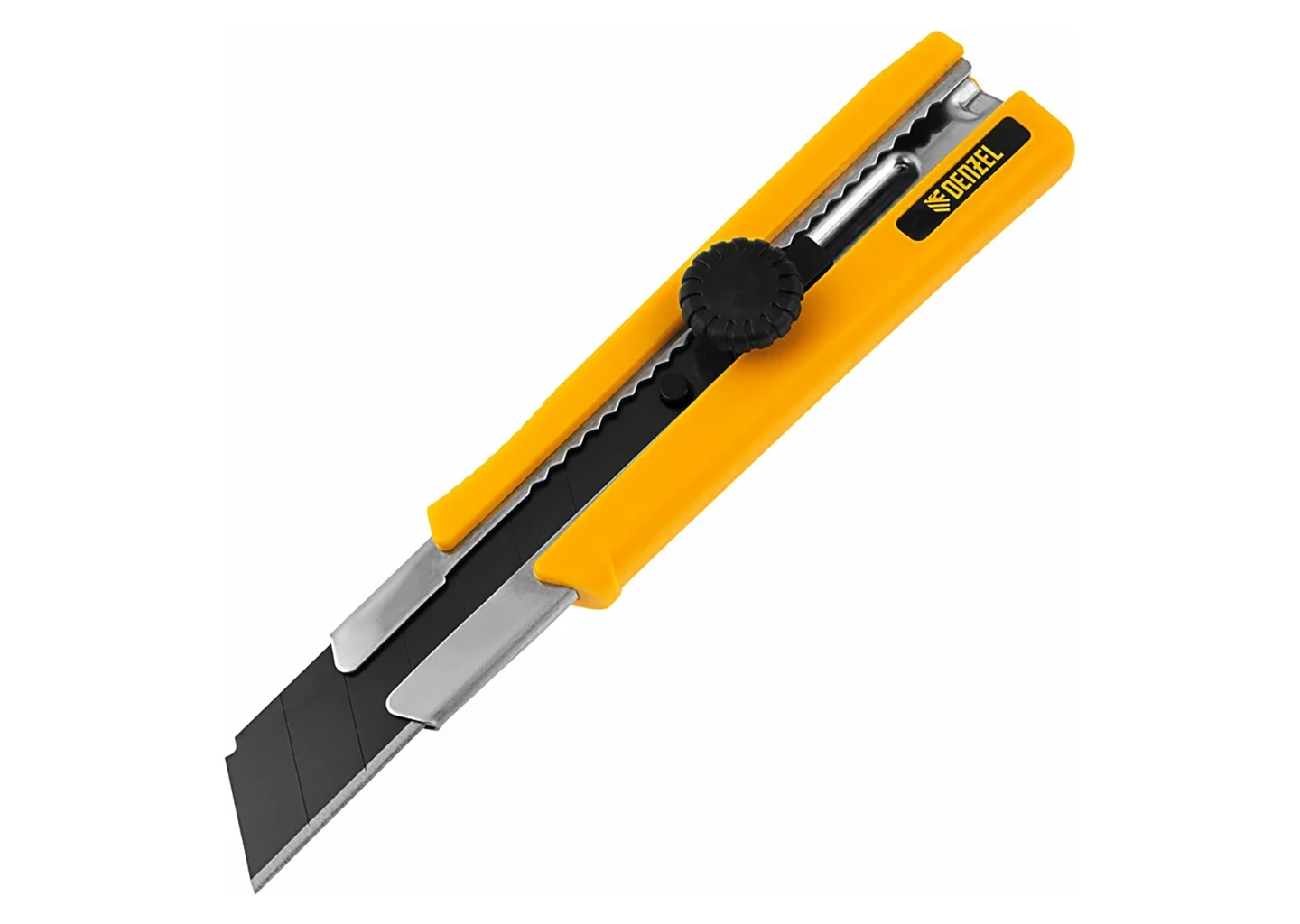 Нож DENZEL 78945 25 мм — выдвижное лезвие, винтовой фиксатор