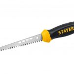 Выкружная ножовка по гипсокартону STAYER Professional 15173 с узким полотном 160 мм