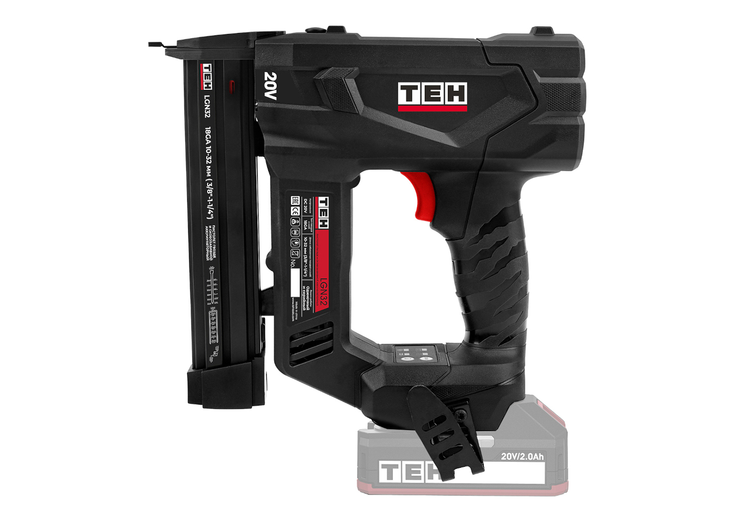 Пистолет гвозде- и скобозабивной аккумуляторный TEH LGN32 20V без АКБ и ЗУ
