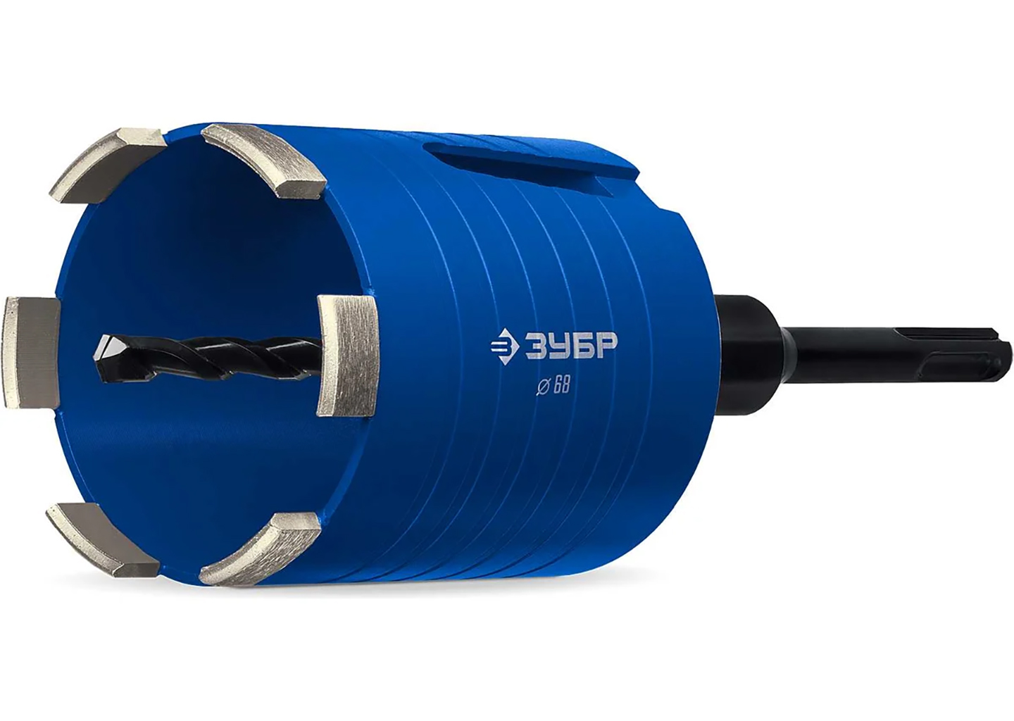 Алмазная сегментная коронка ЗУБР АСК 29875-68 68 мм SDS-plus для подрозетников