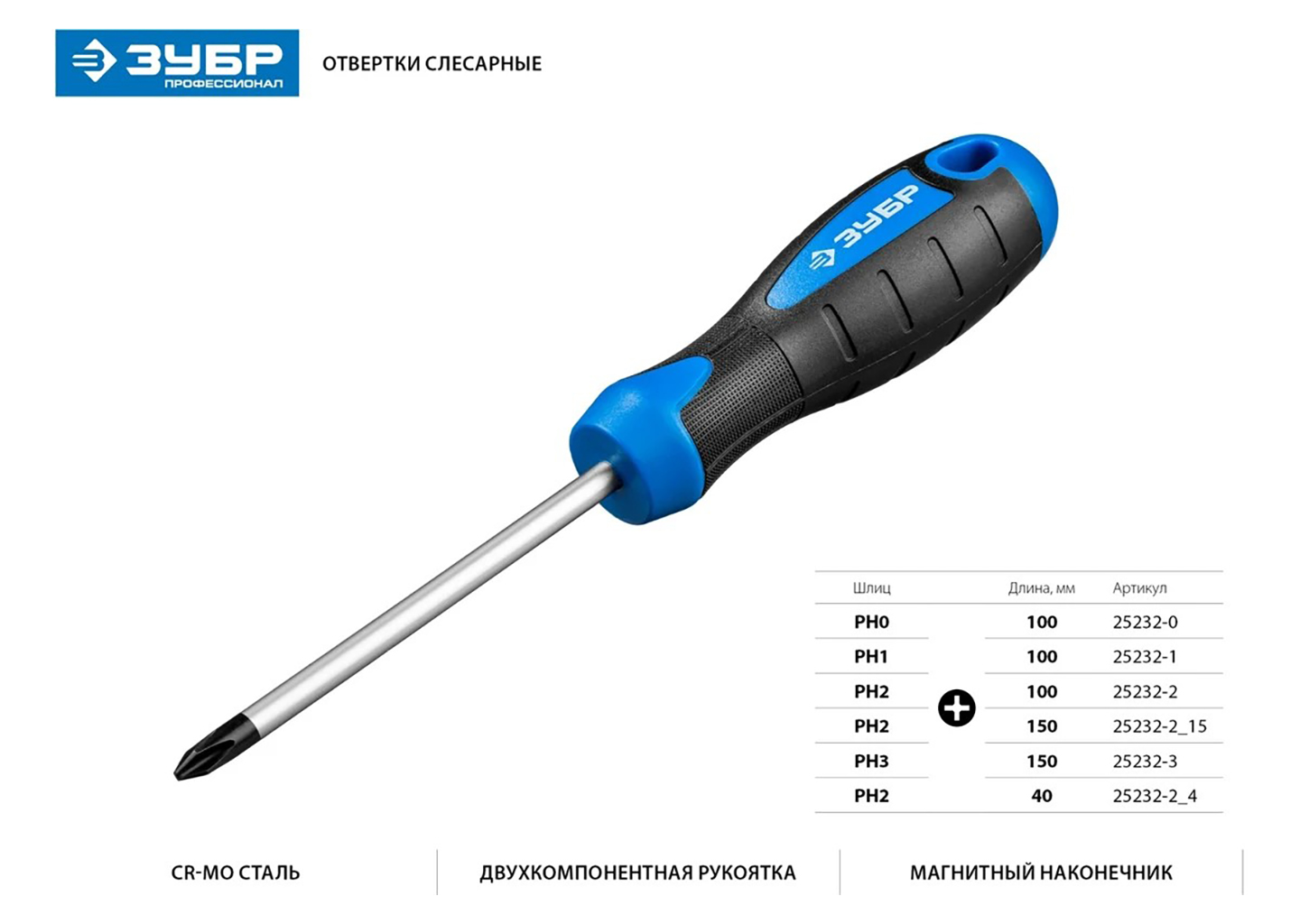 Отвёртка ЗУБР Профессионал 25232-2_15 Отвёртка ЗУБР Профессионал 25232-2_15 — изображение 4