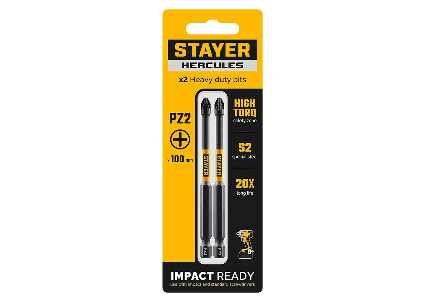 Торсионные биты STAYER HERCULES 26233-2-100-2 PZ2 100 мм 2 шт