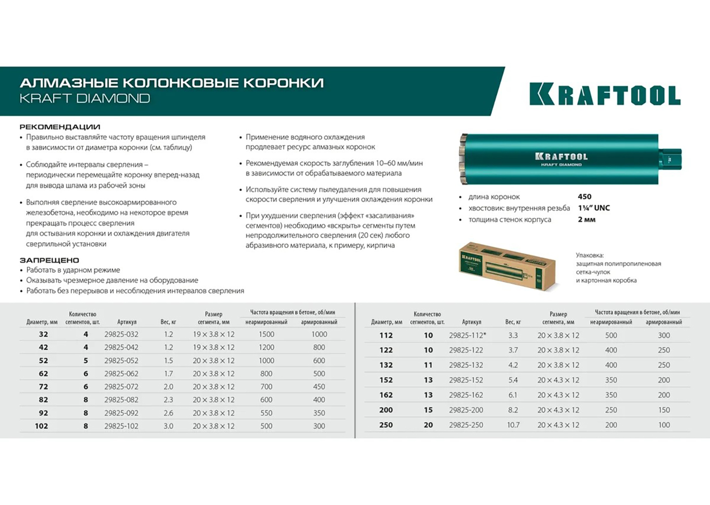 Алмазная коронка по железобетону KRAFTOOL DIAMOND 29825-152 Алмазная коронка по железобетону KRAFTOOL DIAMOND 29825-152 — изображение 5