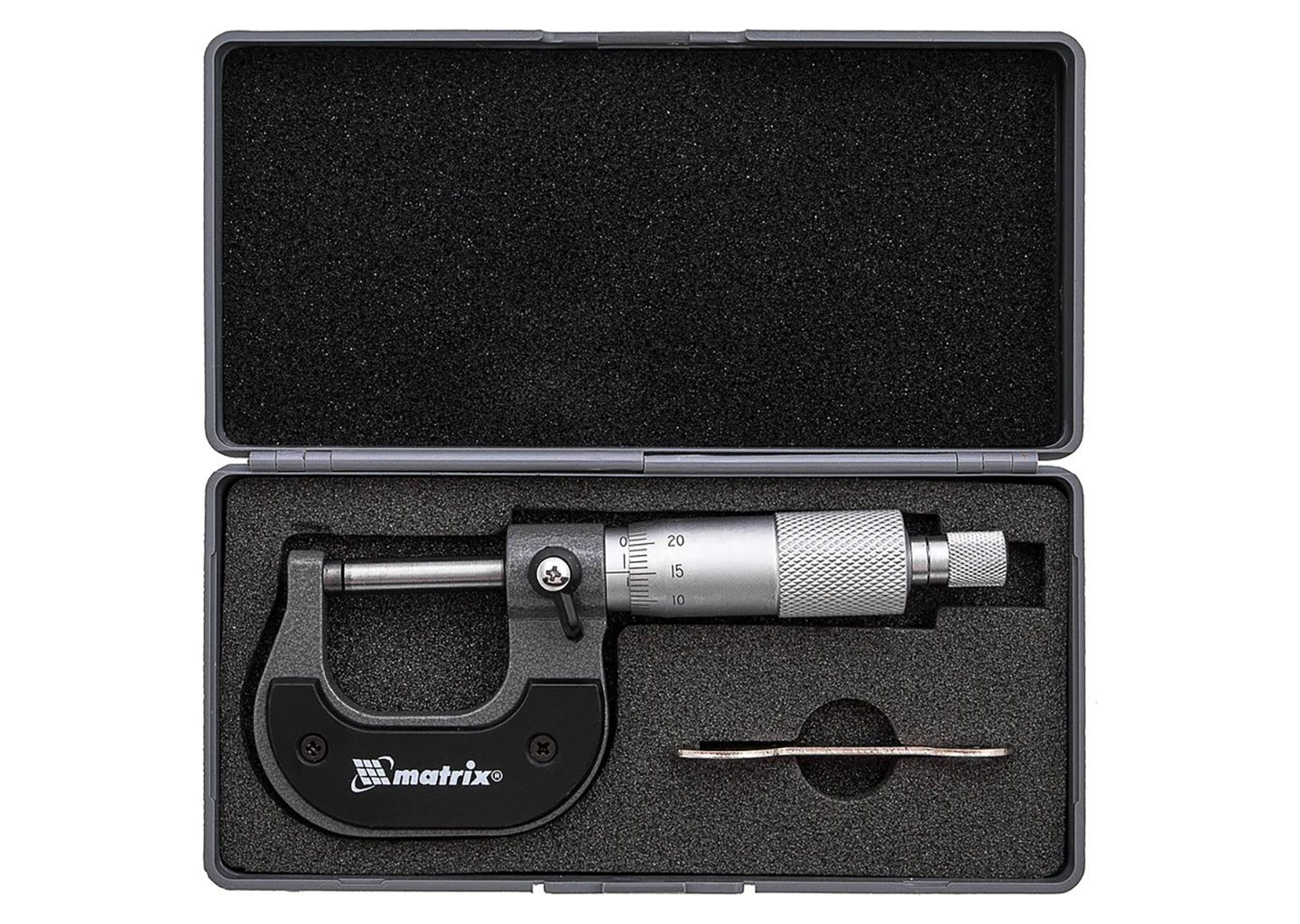 Микрометр механический MATRIX 317255 0-25 мм в кейсе