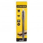 Перовое сверло по дереву STAYER Flat 2950-10 с шестигранным хвостовиком 1/4HEX