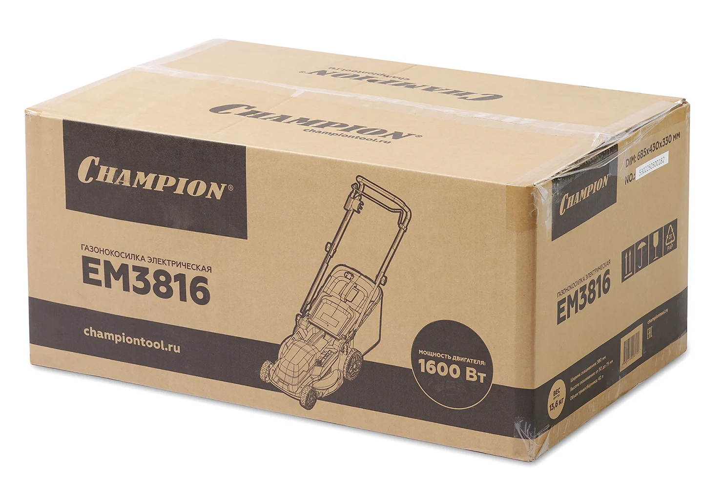 Электрическая газонокосилка CHAMPION EM3816 380 мм, 1600 Вт Электрическая газонокосилка CHAMPION EM3816 380 мм, 1600 Вт — изображение 5