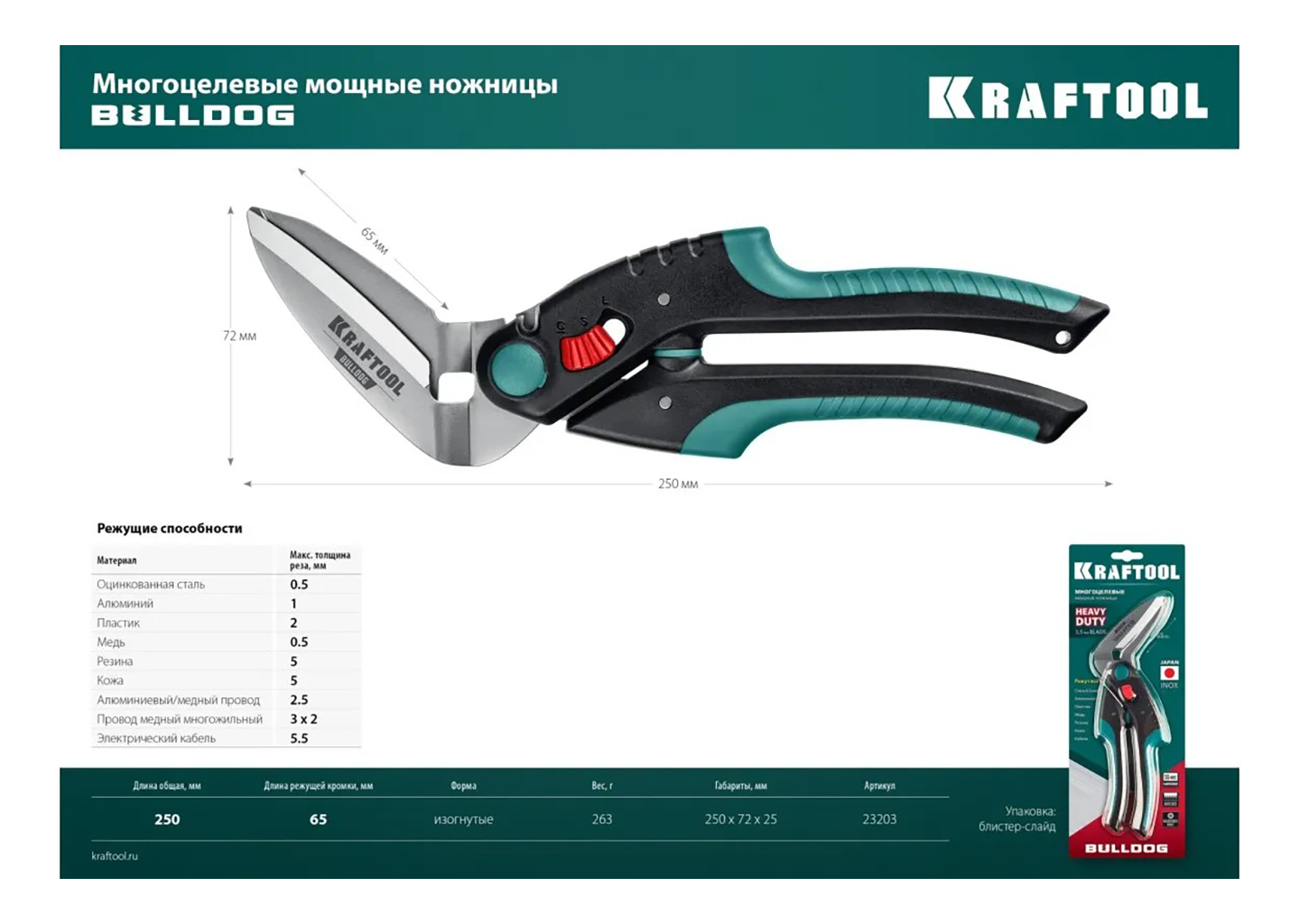 Многофункциональные прямые технические ножницы KRAFTOOL BULLDOG 23203 Многофункциональные прямые технические ножницы KRAFTOOL BULLDOG 23203 — изображение 7