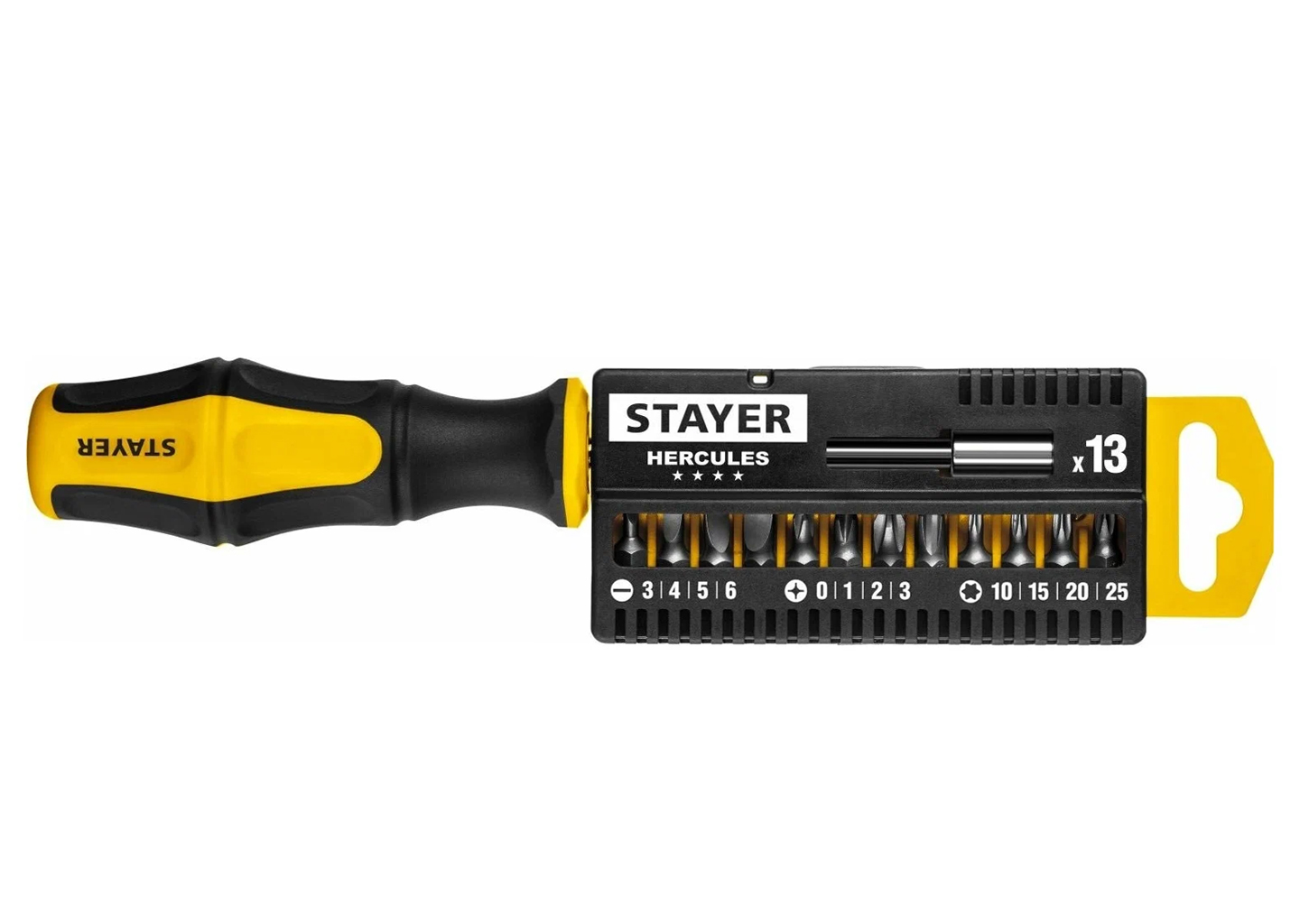 Отвертка-битодержатель с насадками STAYER 25813 Отвертка-битодержатель с насадками STAYER 25813 — изображение 2