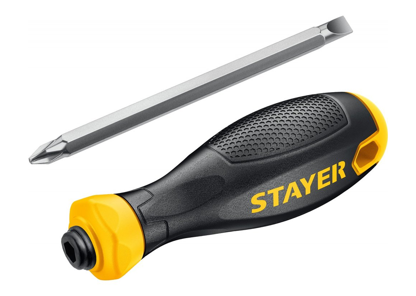 Переставная отвертка STAYER Hercules 2512 PH2 SL6 с двухкомпонентной рукояткой