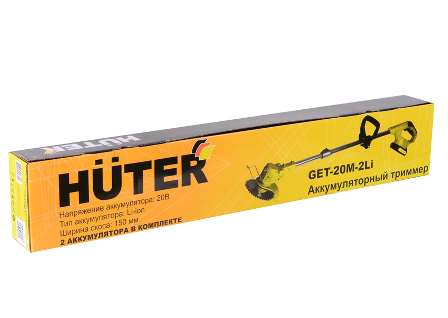 Аккумуляторный триммер (электрокоса) Huter GET-20M-2Li 150 мм 20 В с леской и ножом Аккумуляторный триммер (электрокоса) Huter GET-20M-2Li 150 мм 20 В с леской и ножом — изображение 2