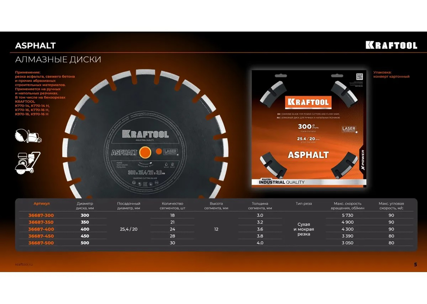 Алмазный диск по асфальту KRAFTOOL ASPHALT 36687-500 500×25.4/20 мм Алмазный диск по асфальту KRAFTOOL ASPHALT 36687-500 500×25.4/20 мм — изображение 10