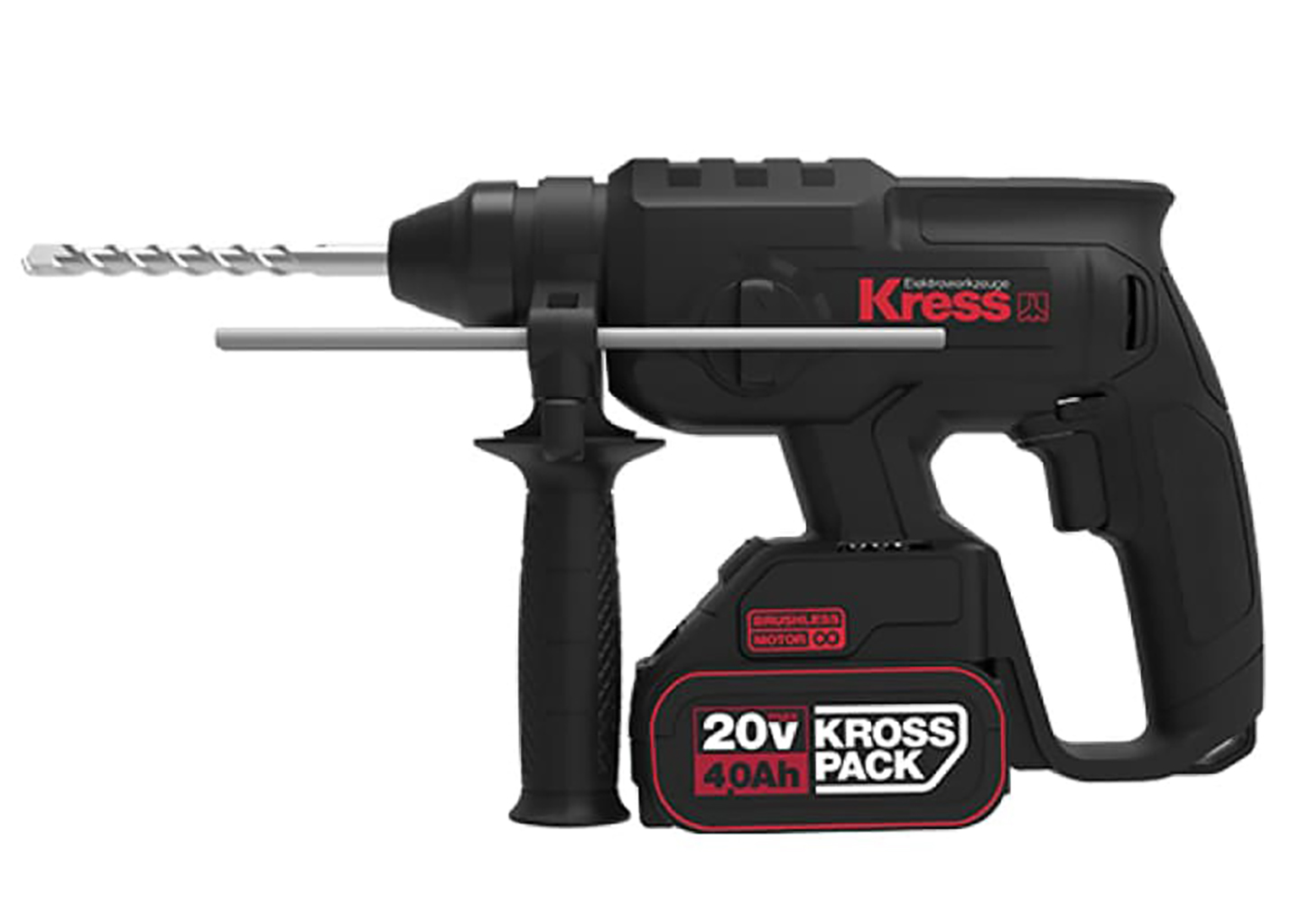 Аккумуляторный перфоратор KRESS KU390.4 20V SDS-Plus 2 Дж с двумя АКБ и кейсом