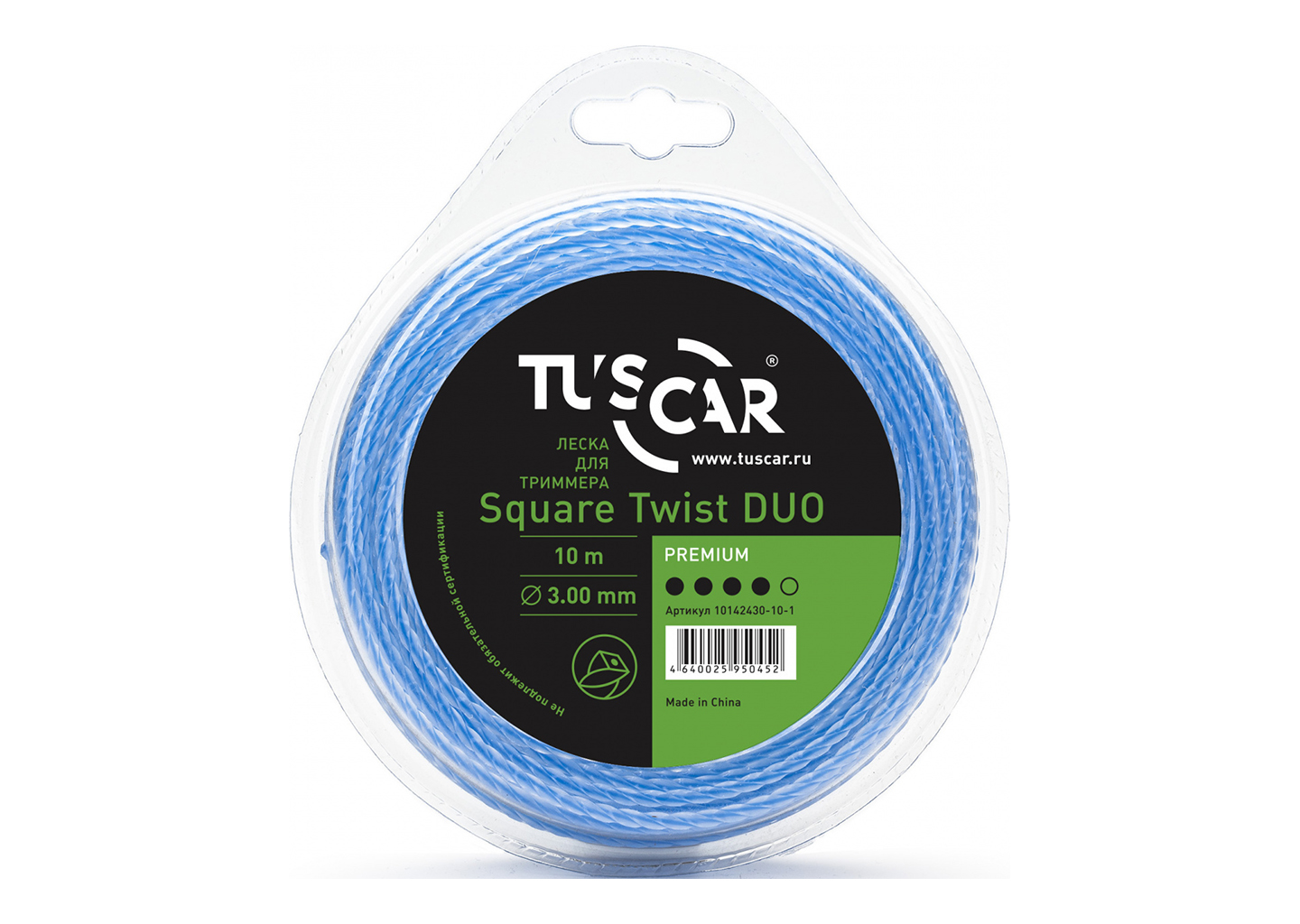 леска для триммера TUSCAR Square Twist DUO Premium 3.0 мм 10 м 10142430-10-1