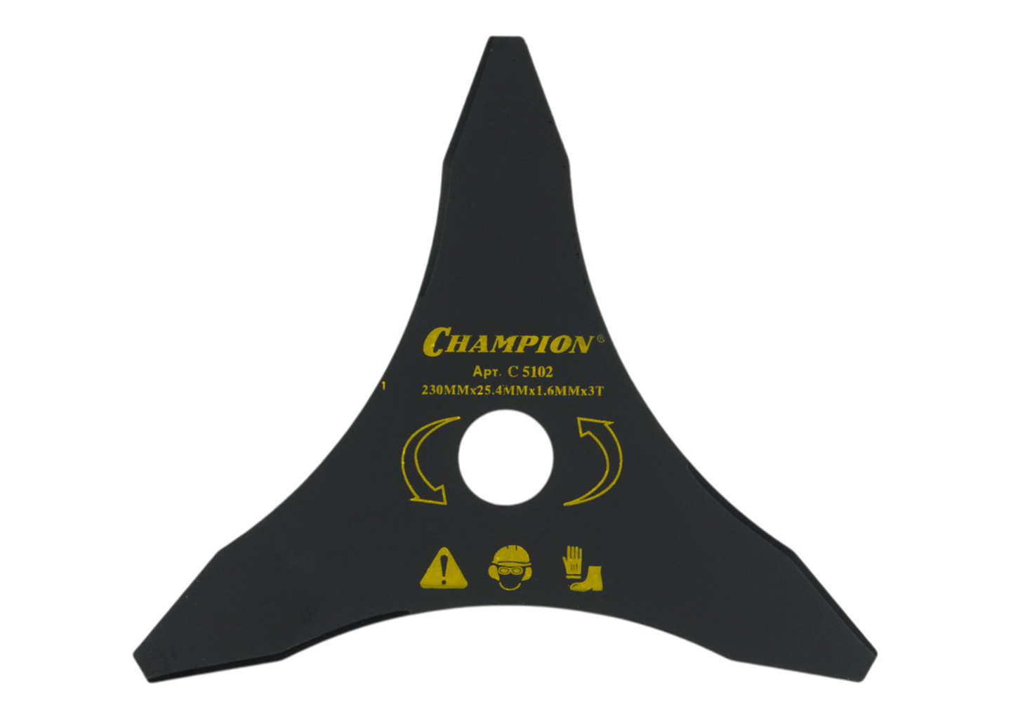 Нож для триммера, режущий диск CHAMPION C5102 230×25,4 мм, 3-лопастной, тип B Нож для триммера, режущий диск CHAMPION C5102 230×25,4 мм, 3-лопастной, тип B — изображение 4