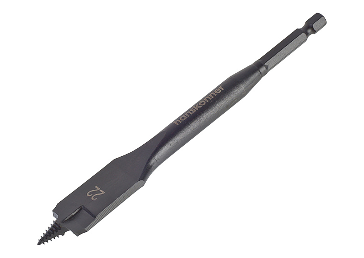 Сверло перовое по дереву Hanskonner H1055-07-22 22 мм с шестигранным хвостовиком HEX 1/4″ Сверло перовое по дереву Hanskonner H1055-07-22 22 мм с шестигранным хвостовиком HEX 1/4″ — изображение 4