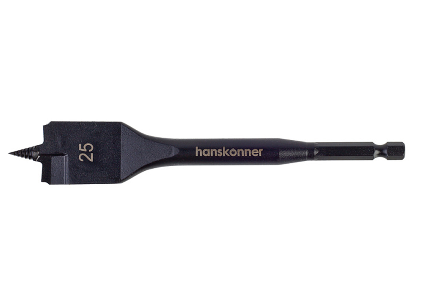 Сверло перовое по дереву перка Hanskonner H1055-07-25 25 мм шестигранный хвостовик 1/4" Сверло перовое по дереву перка Hanskonner H1055-07-25 25 мм шестигранный хвостовик 1/4" — изображение 5