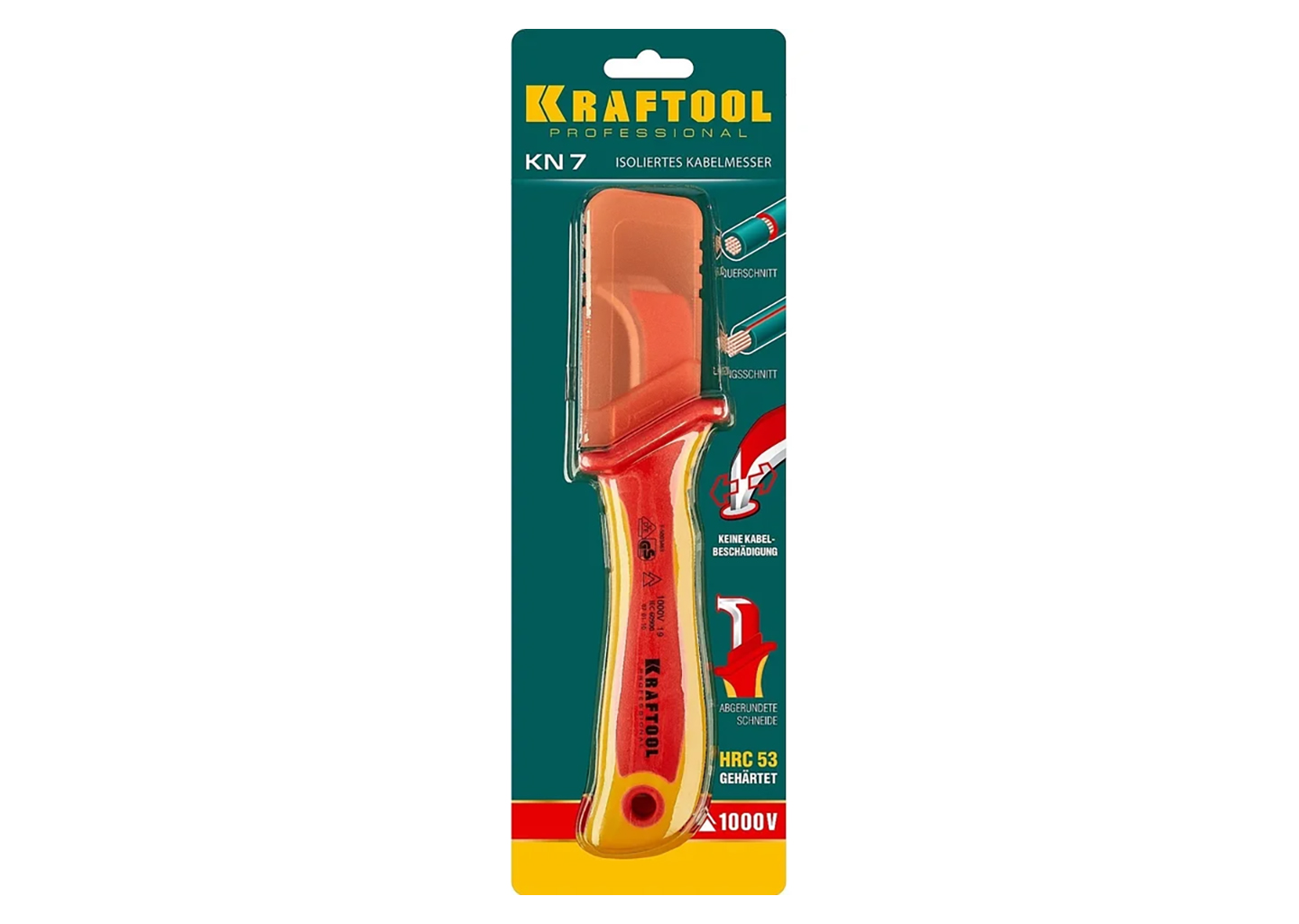 Диэлектрический нож электрика KRAFTOOL KN-7 45400 190 мм VDE 1000 В с пяткой Диэлектрический нож электрика KRAFTOOL KN-7 45400 190 мм VDE 1000 В с пяткой — изображение 4