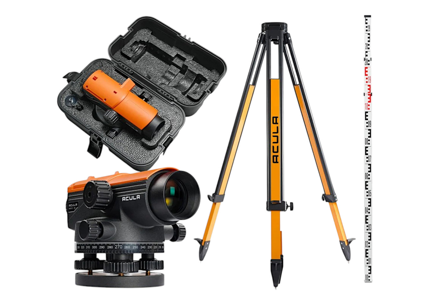 Оптический нивелир ACULA NIVEX E-38 с рейкой TLS 3 и штативом Geo 12-S