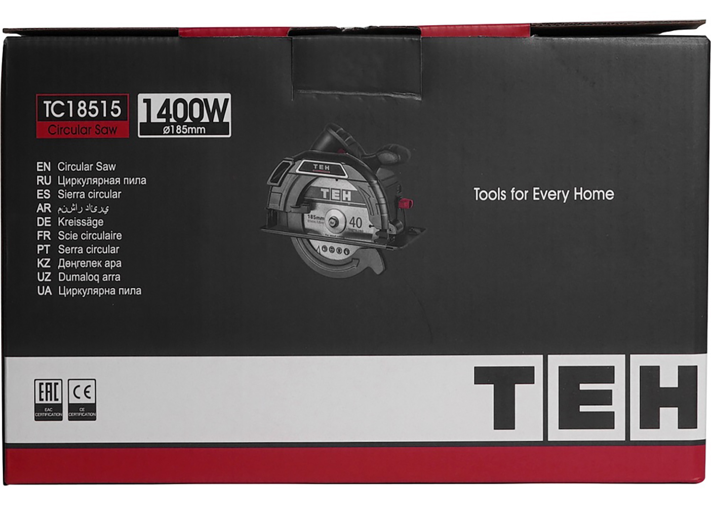 Пила дисковая (циркулярная) TEH TC18515 185 мм 1400 Вт с регулировкой глубины пропила Пила дисковая (циркулярная) TEH TC18515 185 мм 1400 Вт с регулировкой глубины пропила — изображение 2