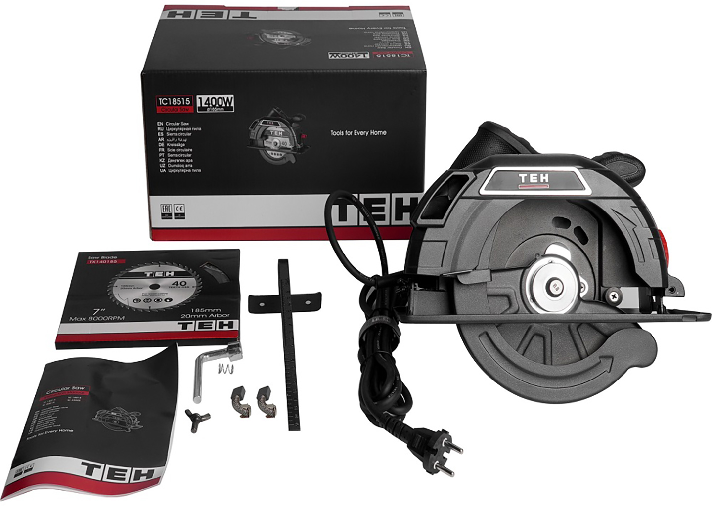Пила дисковая (циркулярная) TEH TC18515 185 мм 1400 Вт с регулировкой глубины пропила Пила дисковая (циркулярная) TEH TC18515 185 мм 1400 Вт с регулировкой глубины пропила — изображение 4