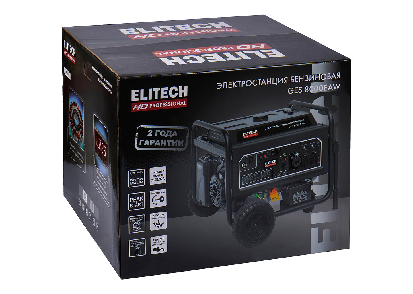 Генератор бензиновый электростанция ELITECH HD GES 8000EAW 6 кВт 230 В с электростартом и автозапуском Генератор бензиновый электростанция ELITECH HD GES 8000EAW 6 кВт 230 В с электростартом и автозапуском — изображение 2