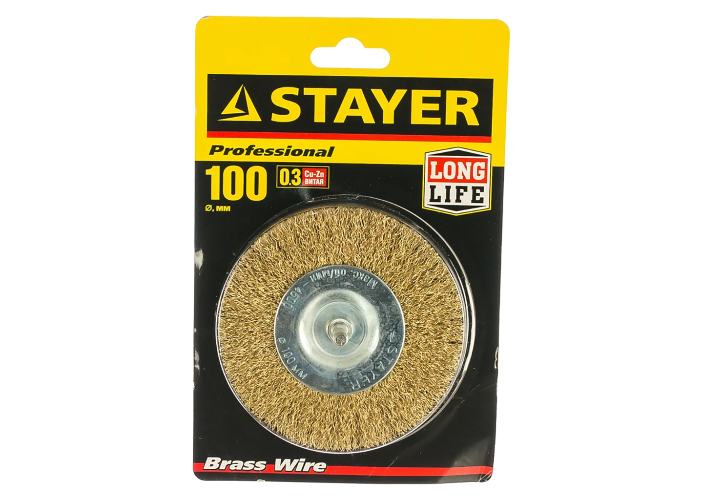 Щетка дисковая проволочная STAYER Professional 35114-100 100 мм, хвостовик 6 мм, латунированная Щетка дисковая проволочная STAYER Professional 35114-100 100 мм, хвостовик 6 мм, латунированная — изображение 6