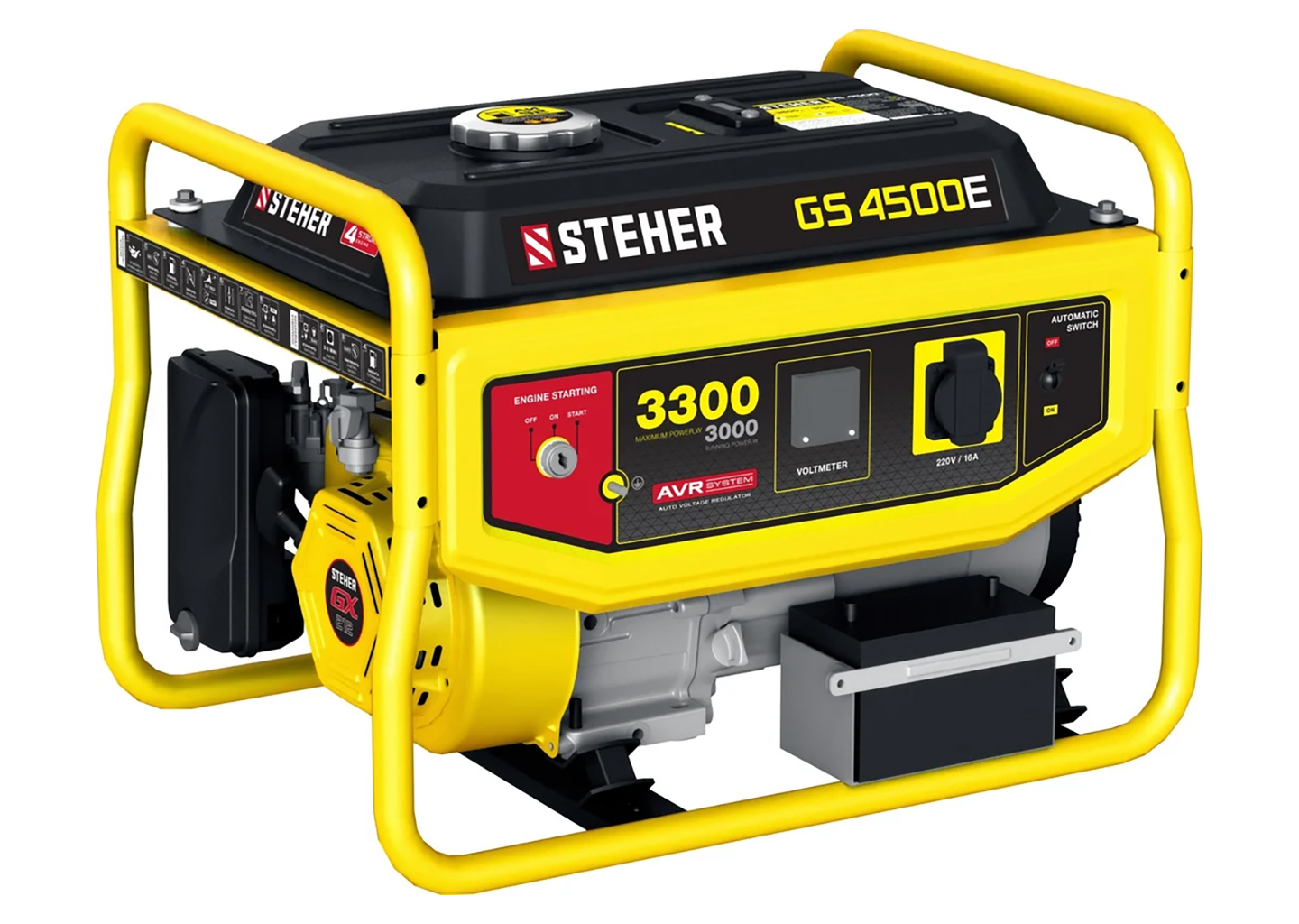 Бензиновый генератор с электростартером STEHER GS-4500Е 3,3 кВт