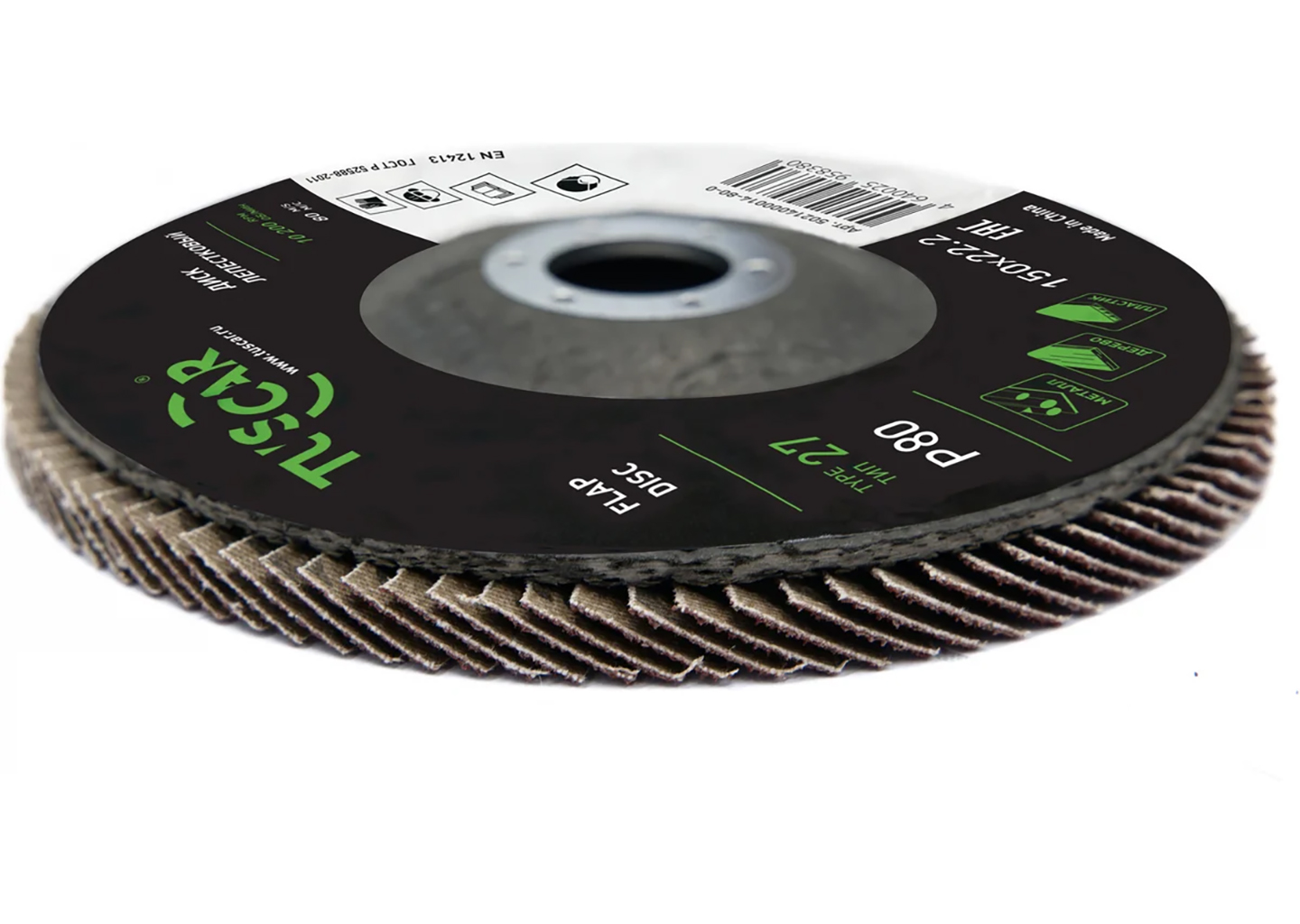 Диск лепестковый торцевой (шлифовальный круг) TUSCAR 50214000014-80-0 150×22,2 мм, P80, T27 Диск лепестковый торцевой (шлифовальный круг) TUSCAR 50214000014-80-0 150×22,2 мм, P80, T27 — изображение 3