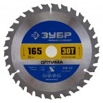 Пильный диск по дереву ЗУБР Оптима 36903-165-20-30_z01 165×20 мм 30 зубьев