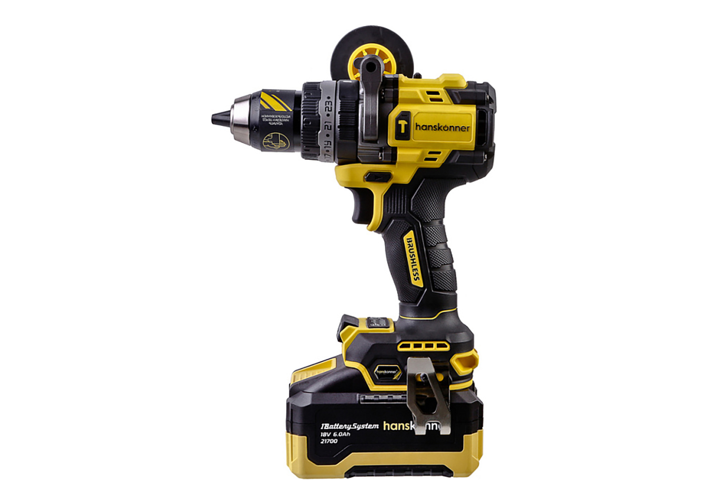 Аккумуляторная ударная дрель-шуруповерт Hanskonner HCD2440R 18 В, 130 Нм, 1×6 Ач, Brushless, TurboMode/ImpulseMode Аккумуляторная ударная дрель-шуруповерт Hanskonner HCD2440R 18 В, 130 Нм, 1×6 Ач, Brushless, TurboMode/ImpulseMode — изображение 16