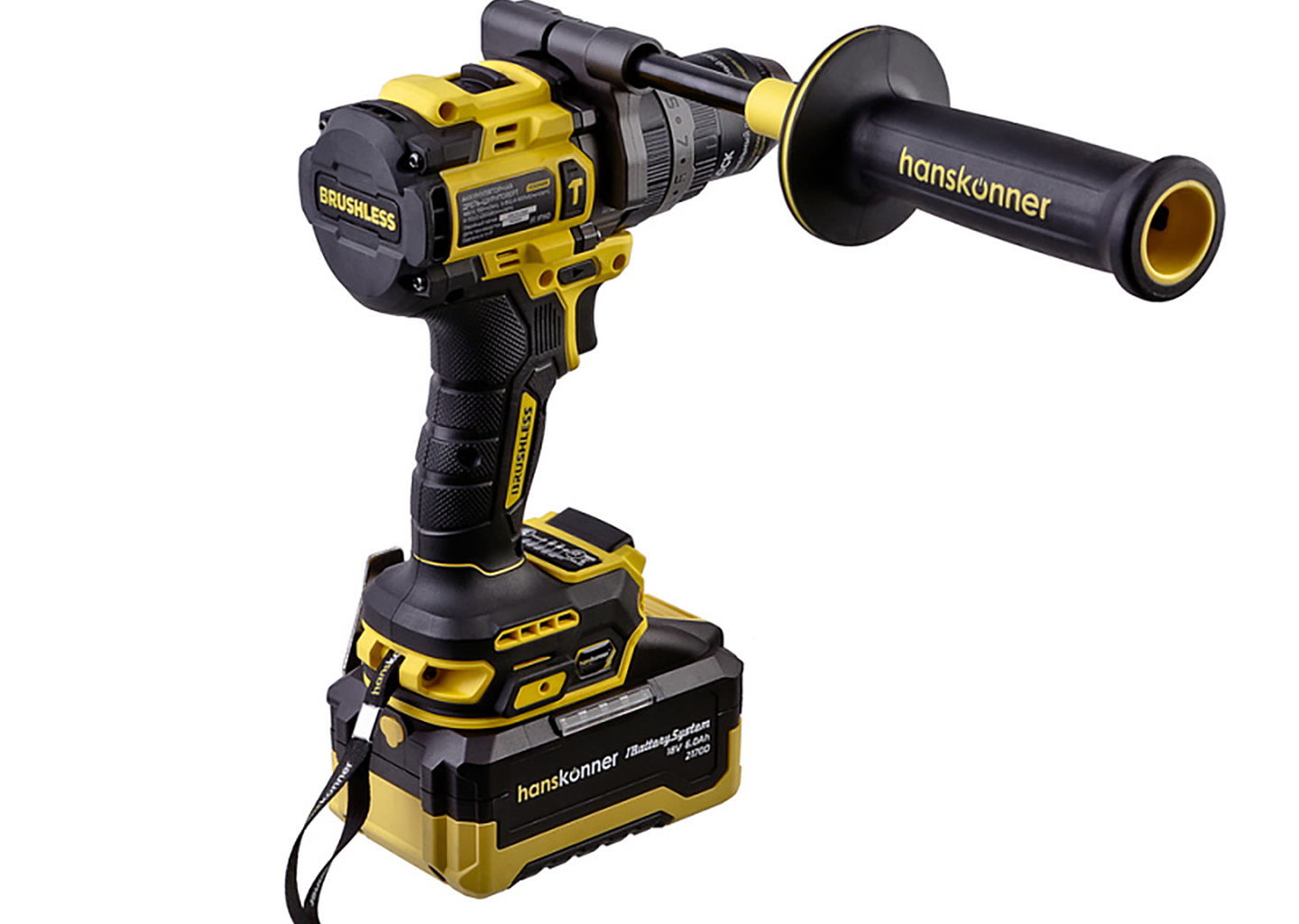 Аккумуляторная ударная дрель-шуруповерт Hanskonner HCD2440R 18 В, 130 Нм, 1×6 Ач, Brushless, TurboMode/ImpulseMode Аккумуляторная ударная дрель-шуруповерт Hanskonner HCD2440R 18 В, 130 Нм, 1×6 Ач, Brushless, TurboMode/ImpulseMode — изображение 8