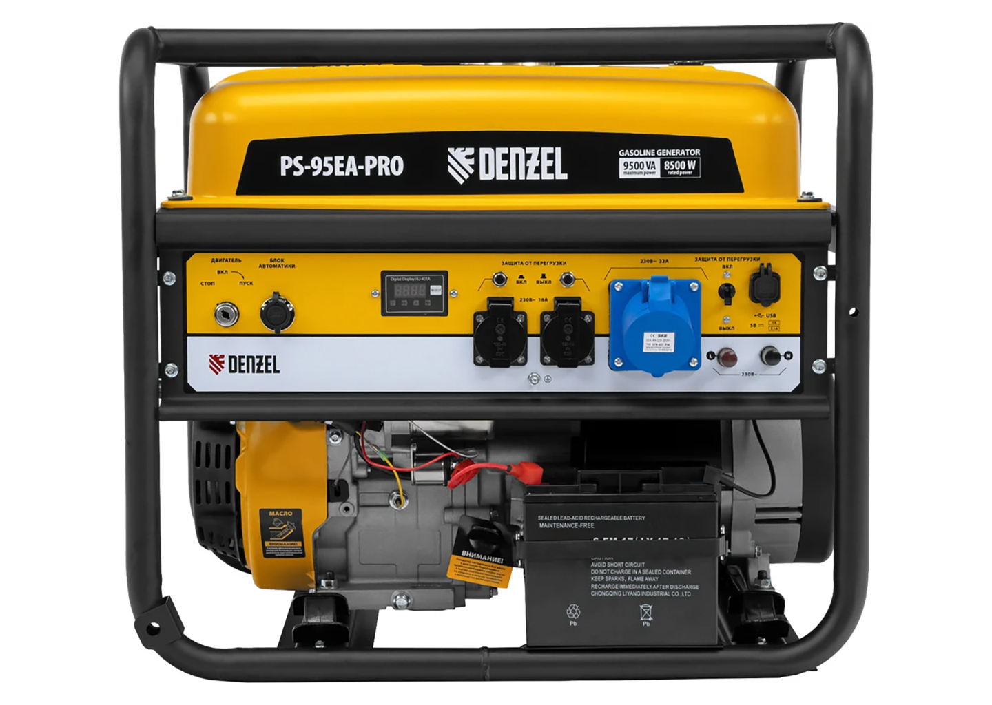 Генератор бензиновый Denzel PS-95EA-PRO, 9,5 кВт, 230 В, 40 л, электростарт, разъём ATS Генератор бензиновый Denzel PS-95EA-PRO, 9,5 кВт, 230 В, 40 л, электростарт, разъём ATS — изображение 12